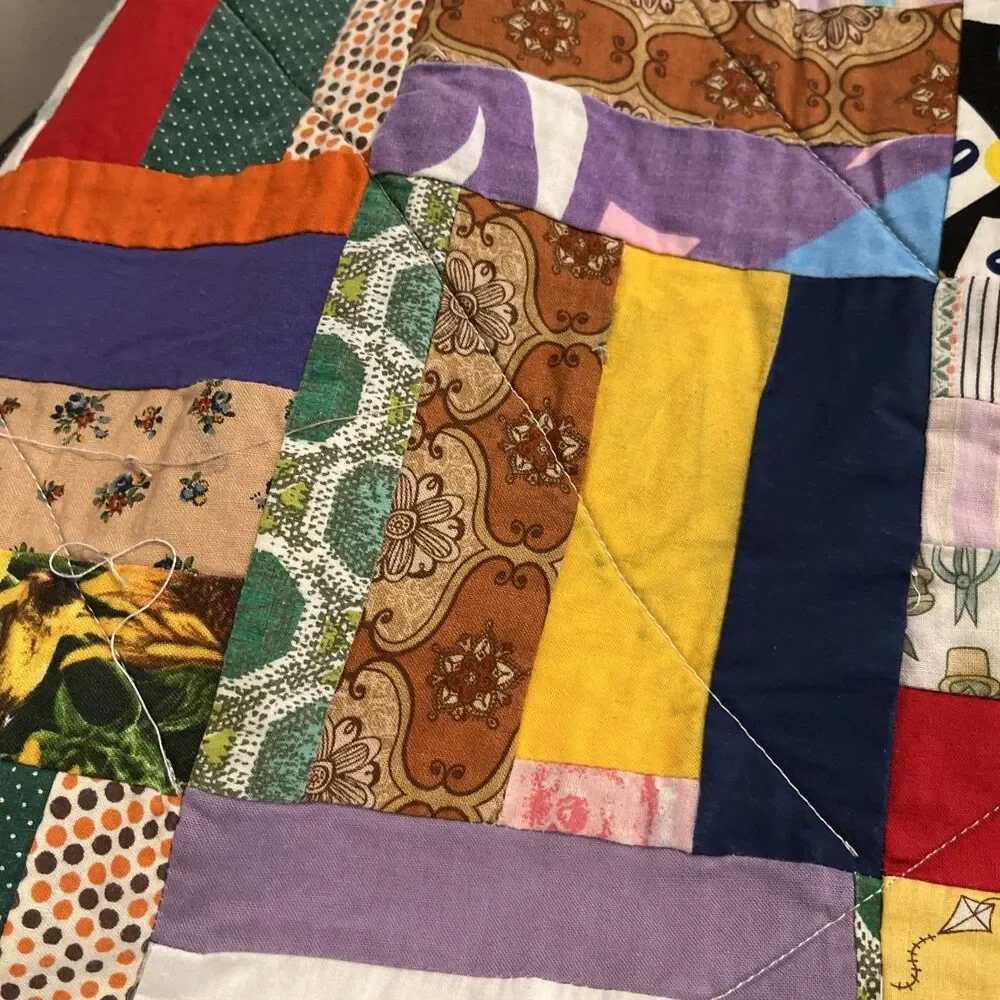Vintage Handmade Scrappy Quilt 80